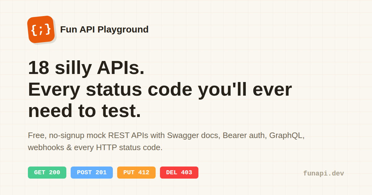 39 Mock REST APIs for QA Testing — Fun API Playground